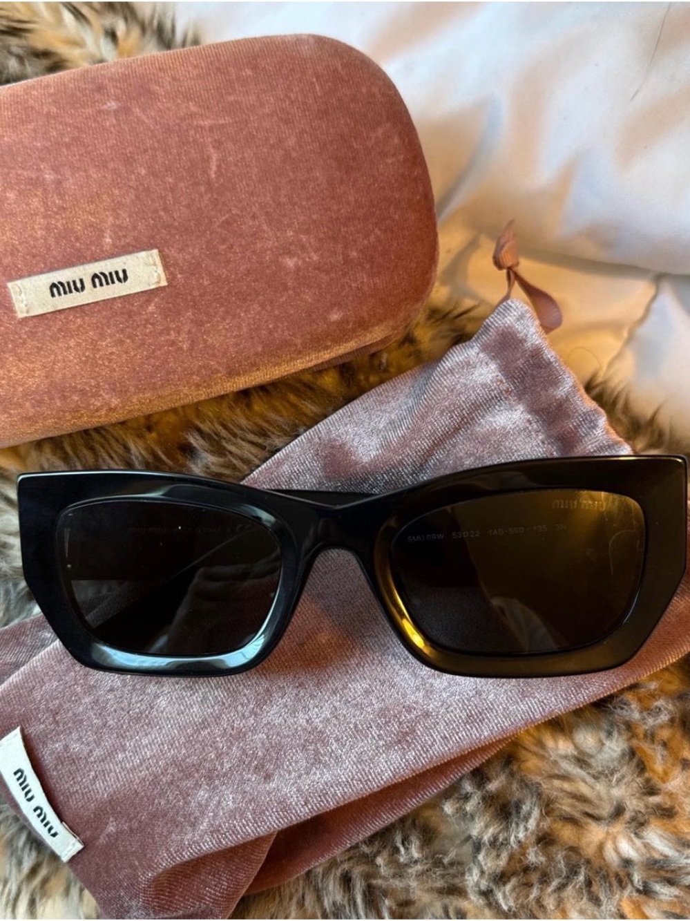 Miu Miu Rectangle Black Sunglasses